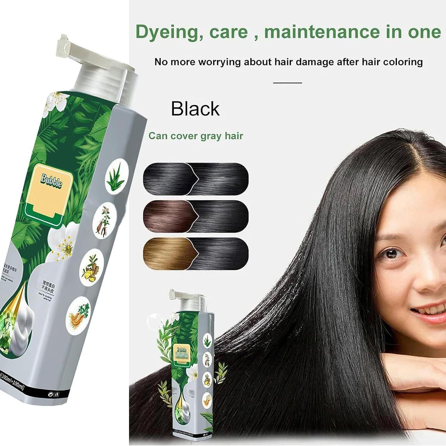 Grayzeal™️Hair Color Bubble Dye Shampoo (Pack of 2)